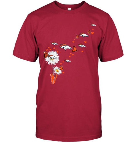 Denver Broncos daisy butterfly fan shirt