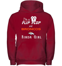 Load image into Gallery viewer, I'm a flip flop and Denver Broncos kinda girl shirt
