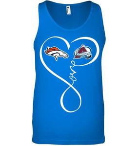 Denver Broncos Colorado Avalanche love heart shirt