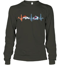 Load image into Gallery viewer, Denver Broncos Colorado Avalanche heartbeat shirt
