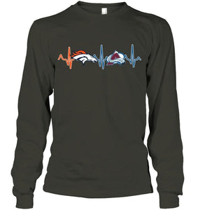 Denver Broncos Colorado Avalanche heartbeat shirt