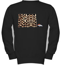 Load image into Gallery viewer, Denver Broncos panther pattern state map shirt
