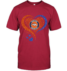 Denver Broncos heart glittering shirt