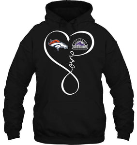 Denver Broncos Colorado Rockies love heart shirt