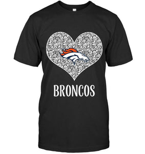 Denver Broncos heart floral pattern shirt