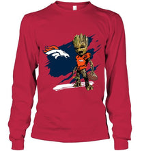 Load image into Gallery viewer, Denver Broncos angry baby groot ripped shirt
