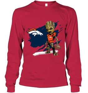 Denver Broncos angry baby groot ripped shirt
