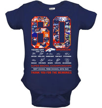 Load image into Gallery viewer, 60 years of Denver Broncos thank you for the memories shirt
