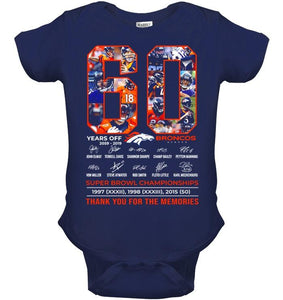 60 years of Denver Broncos thank you for the memories shirt