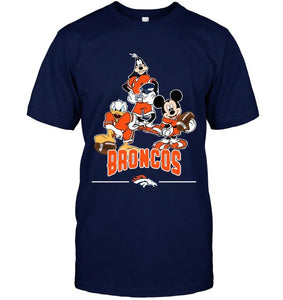 Denver Broncos mickey donald goofy fan shirt