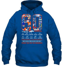 Load image into Gallery viewer, 60 years of Denver Broncos thank you for the memories shirt
