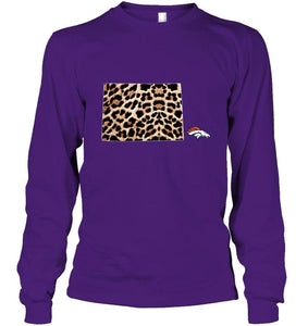 Denver Broncos panther pattern state map shirt