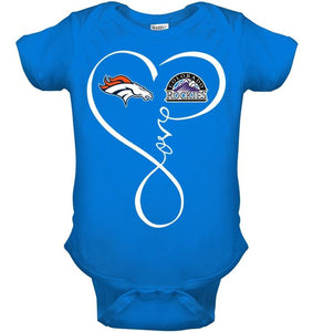 Denver Broncos Colorado Rockies love heart shirt