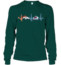 Load image into Gallery viewer, Denver Broncos Colorado Avalanche heartbeat shirt
