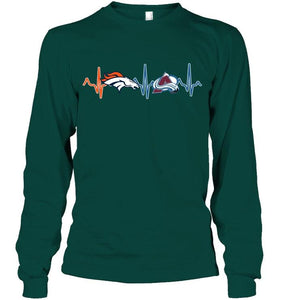Denver Broncos Colorado Avalanche heartbeat shirt