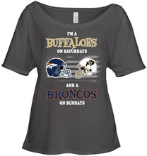 Load image into Gallery viewer, I'm Colorado Buffaloes on Saturdays and Denver Broncos on Sundays shirt

