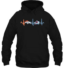 Load image into Gallery viewer, Denver Broncos Colorado Avalanche heartbeat shirt
