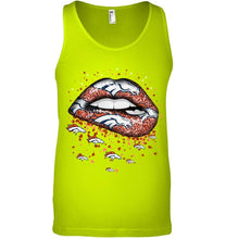 Load image into Gallery viewer, Denver Broncos heart glitter pattern lips shirt
