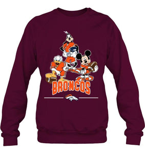 Denver Broncos mickey donald goofy fan shirt