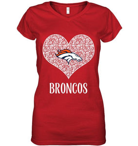 Denver Broncos heart floral pattern shirt