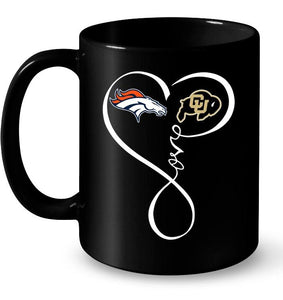 Denver Broncos Colorado Buffaloes love heart shirt