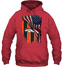 Load image into Gallery viewer, Denver Broncos american flag fan hoodie
