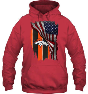 Denver Broncos american flag fan hoodie