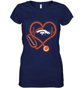 Denver Broncos nurse scope love heartbeat shirt