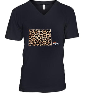 Denver Broncos panther pattern state map shirt