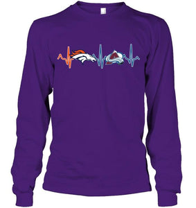 Denver Broncos Colorado Avalanche heartbeat shirt