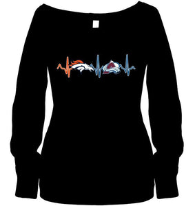 Denver Broncos Colorado Avalanche heartbeat shirt