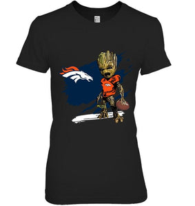 Denver Broncos angry baby groot ripped shirt