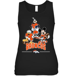 Denver Broncos mickey donald goofy fan shirt