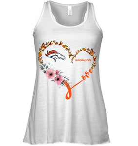 Denver Broncos butterfly heart shirt