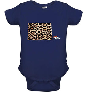 Denver Broncos panther pattern state map shirt