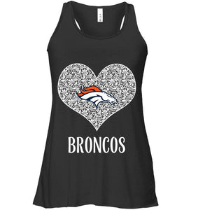 Denver Broncos heart floral pattern shirt