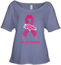 Load image into Gallery viewer, Denver Broncos fight like the Broncos br east cancer warrior shirt
