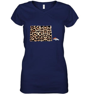 Denver Broncos panther pattern state map shirt