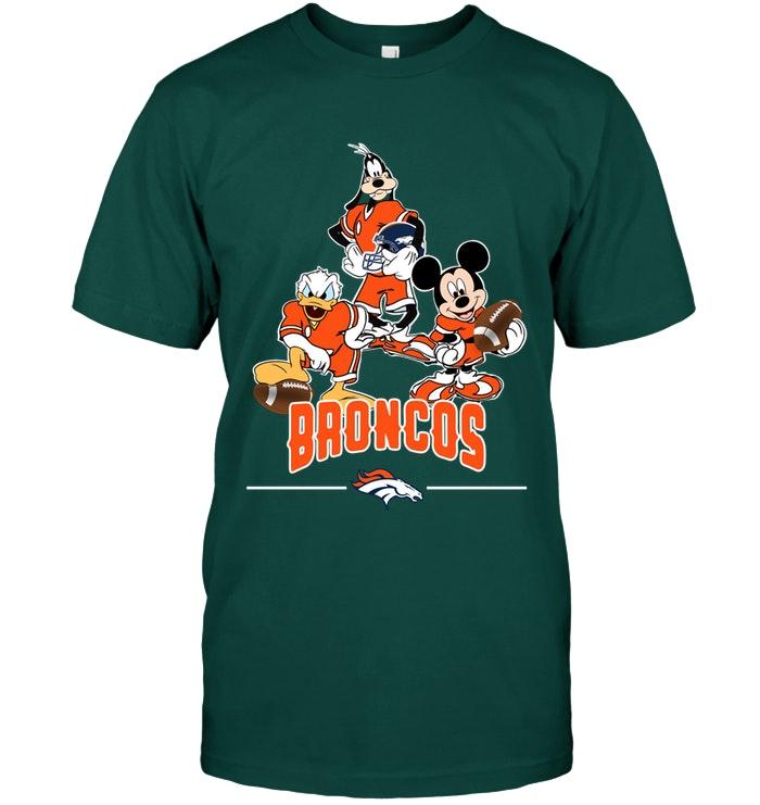 Denver Broncos mickey donald goofy fan shirt