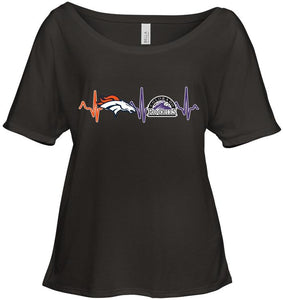 Denver Broncos Colorado Rockies heartbeat shirt