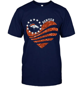 Denver Broncos glitter heart shirt