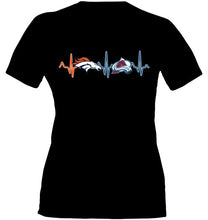 Load image into Gallery viewer, Denver Broncos Colorado Avalanche heartbeat shirt
