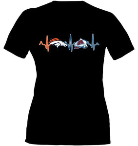 Denver Broncos Colorado Avalanche heartbeat shirt