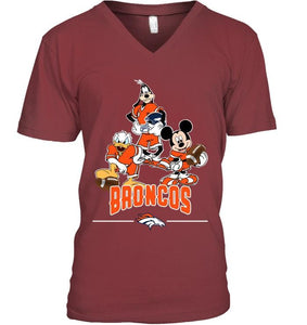 Denver Broncos mickey donald goofy fan shirt
