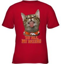 Load image into Gallery viewer, Denver Broncos cat to all my haters shirt
