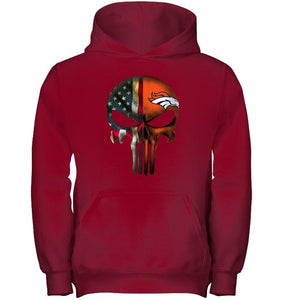 Denver Broncos skull american flag shirt