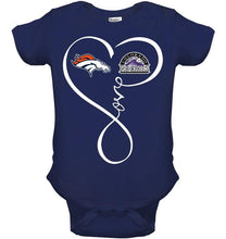 Load image into Gallery viewer, Denver Broncos Colorado Rockies love heart shirt
