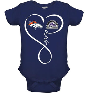 Denver Broncos Colorado Rockies love heart shirt