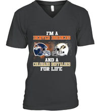 Load image into Gallery viewer, i&#39;m a Denver Bronco and a Colorado Buffaloe for life shirt
