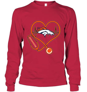 Denver Broncos nurse scope love heartbeat shirt